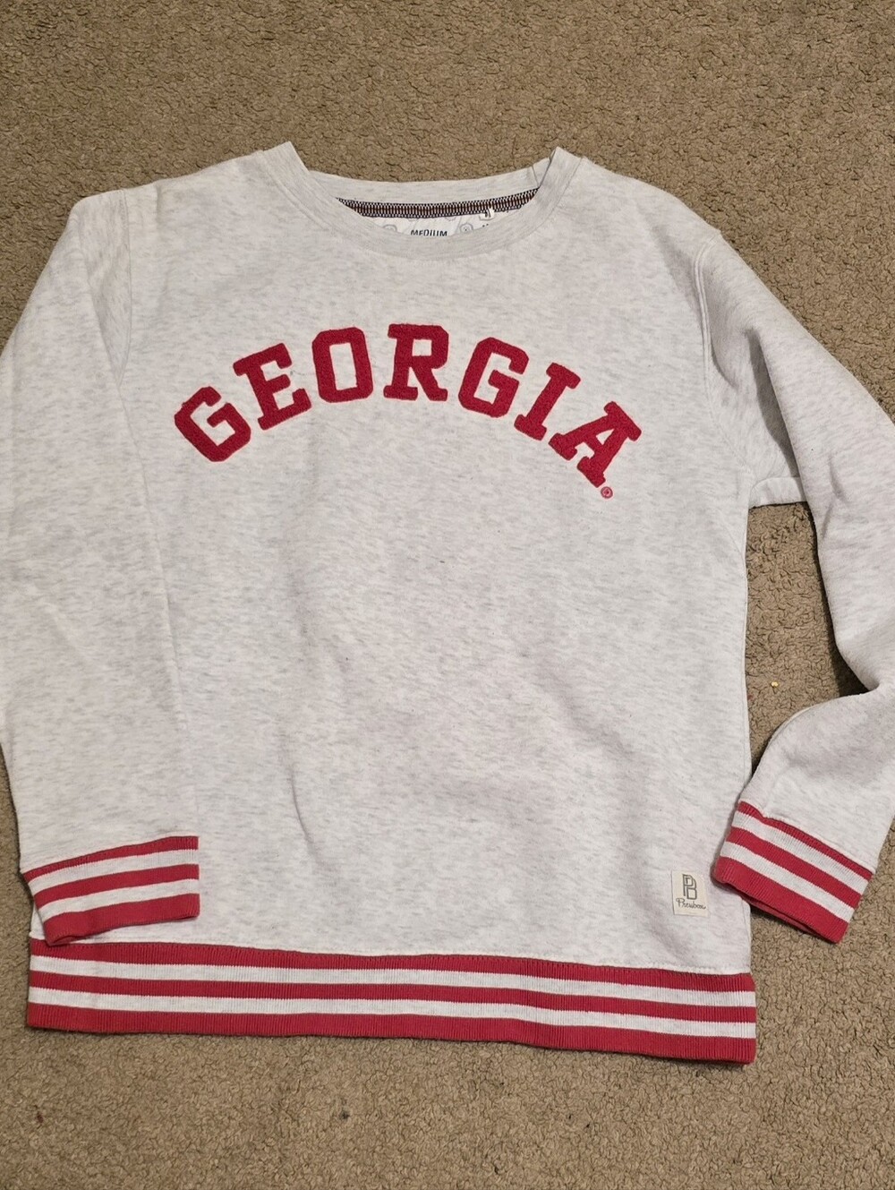 Pressbox White Heather Tee with Navy Print